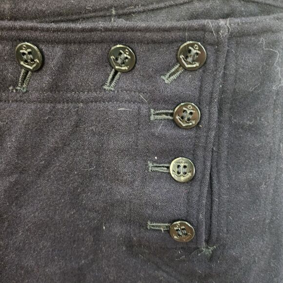 WWII Navy Sailor Pants 29x28 Seafarer Vintage Blue Wool Cracker Jack Button - Picture 3 of 11